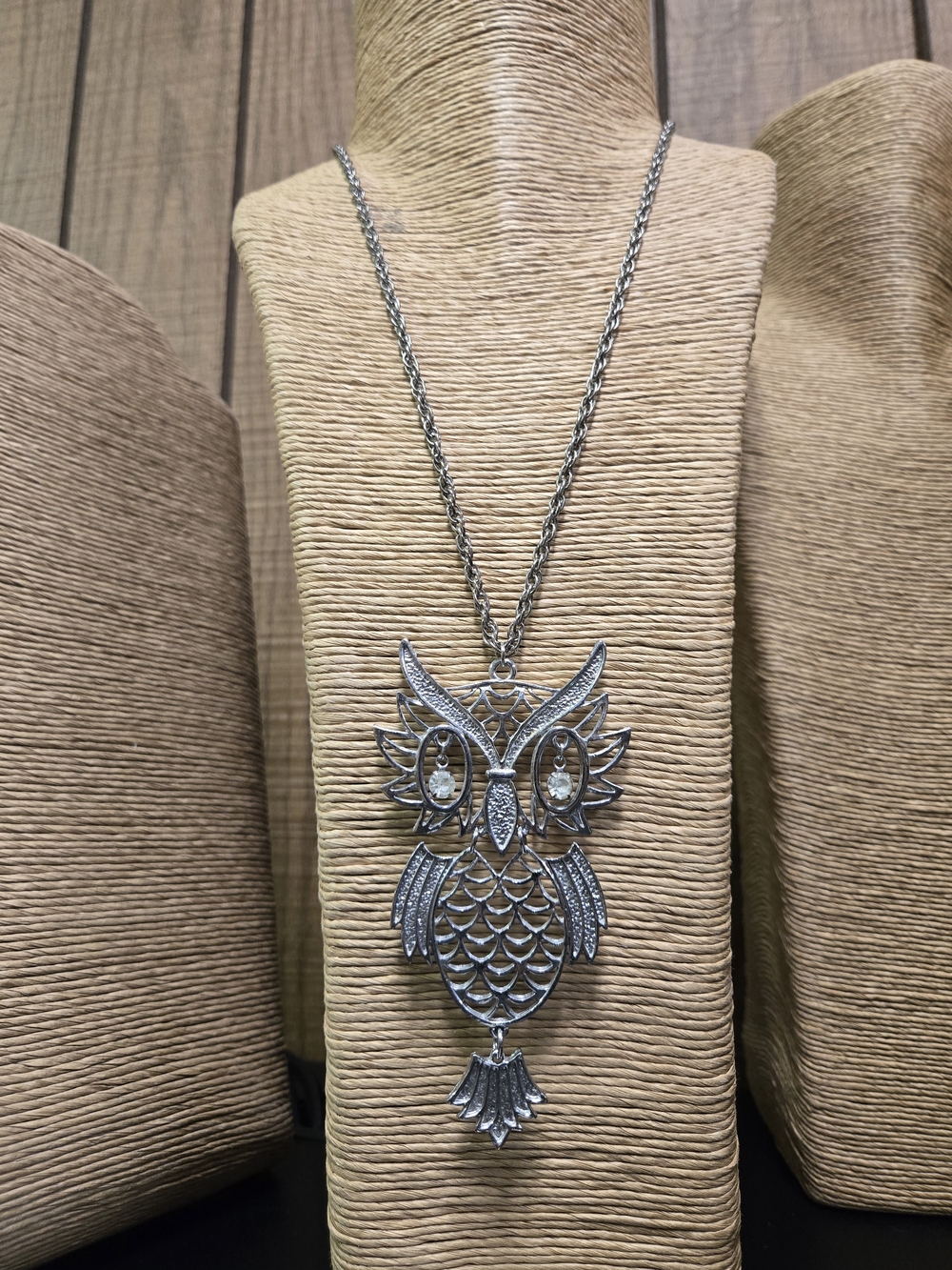 Silver Owl Pendant Necklace - Women Jewelry